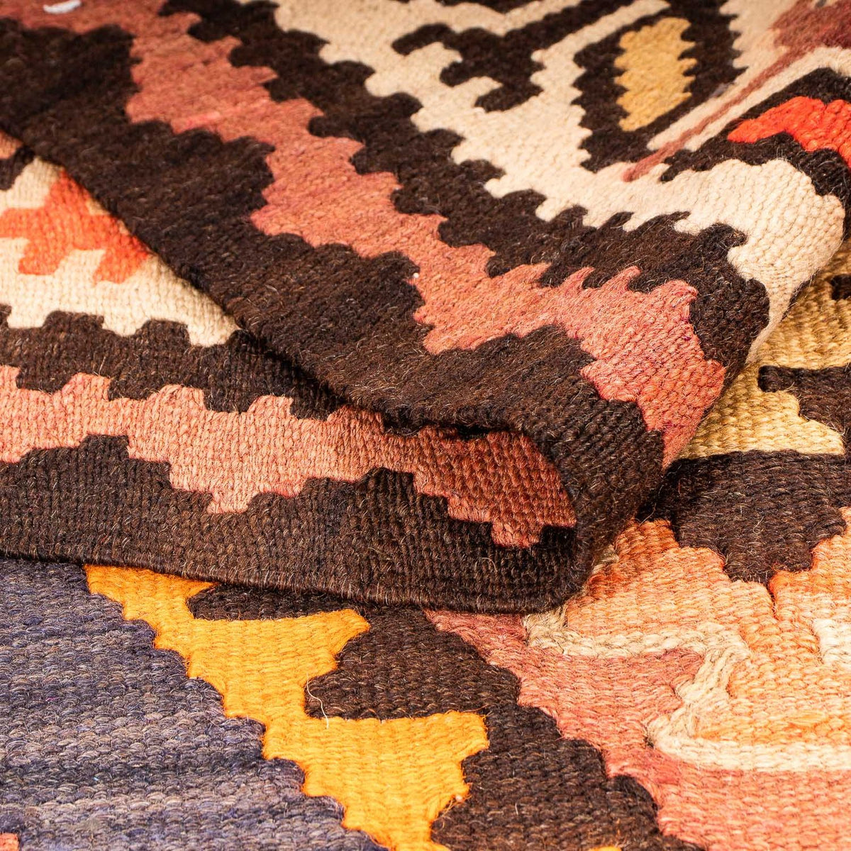 Alfombra de pasillo Alfombra Kelim - Antigua - 275 x 140 cm - multicolor