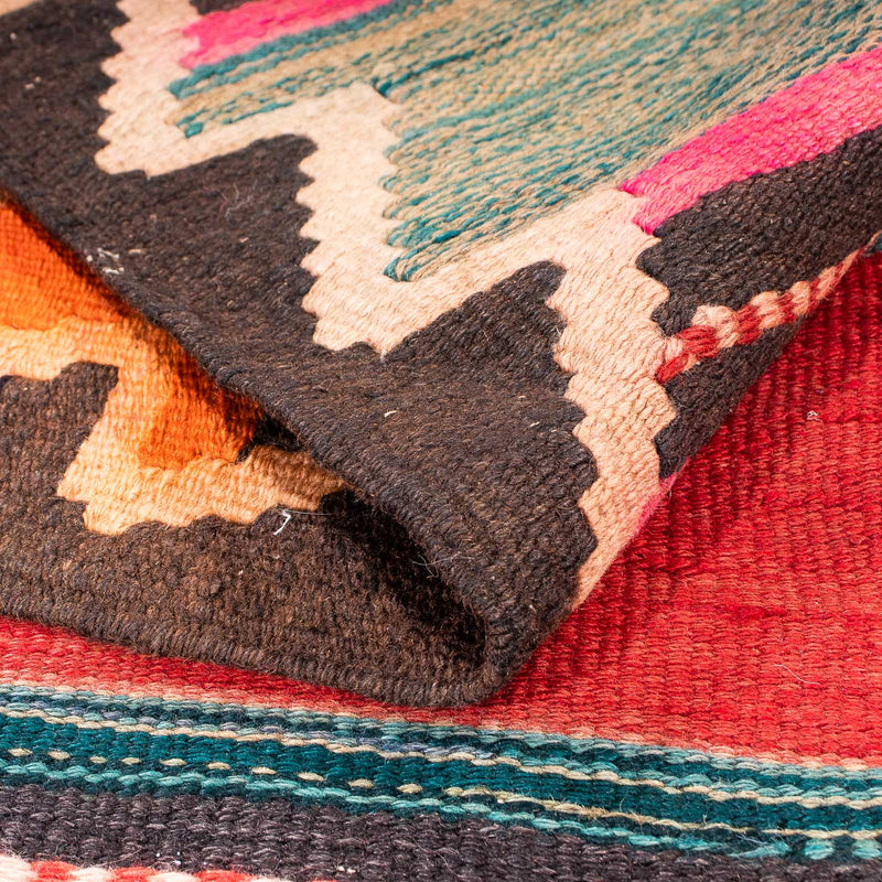 Alfombra de pasillo Alfombra Kelim - Antigua - 350 x 150 cm - multicolor