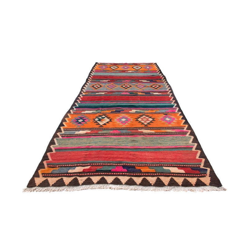 Alfombra de pasillo Alfombra Kelim - Antigua - 350 x 150 cm - multicolor