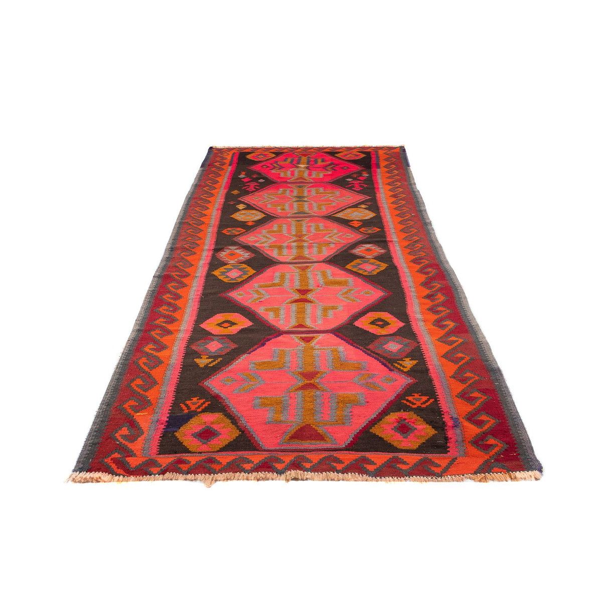 Alfombra de pasillo Alfombra Kelim - Antigua - 325 x 140 cm - multicolor