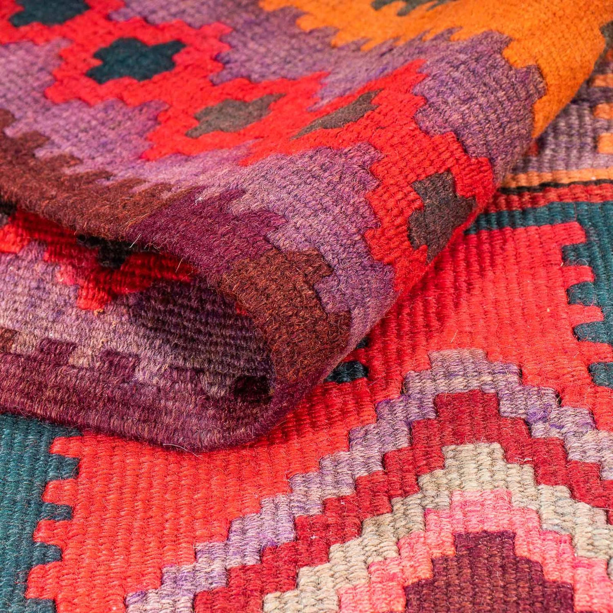 Alfombra de pasillo Alfombra Kelim - Antigua - 335 x 150 cm - multicolor