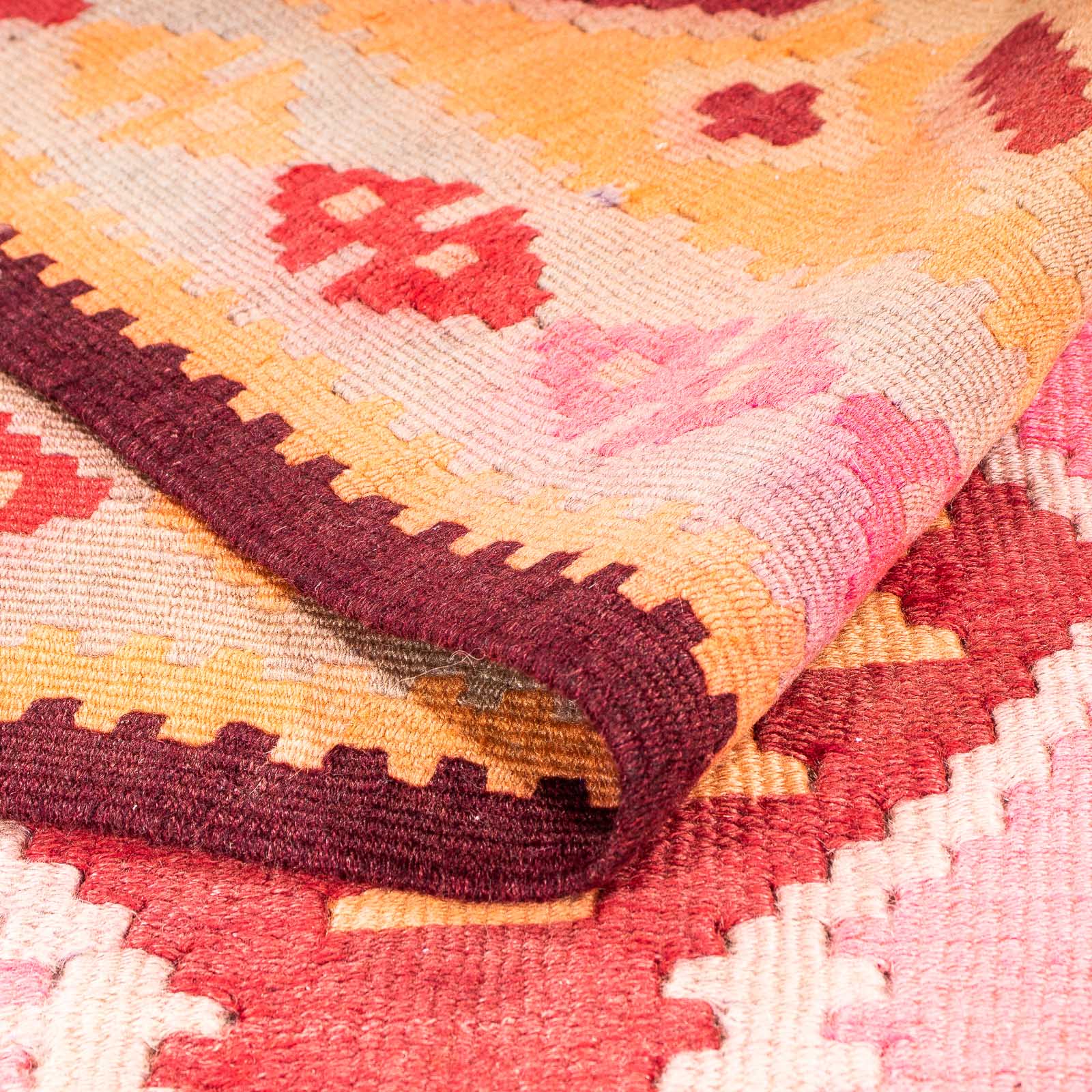 Alfombra de pasillo Alfombra Kelim - Antigua - 330 x 150 cm - multicolor