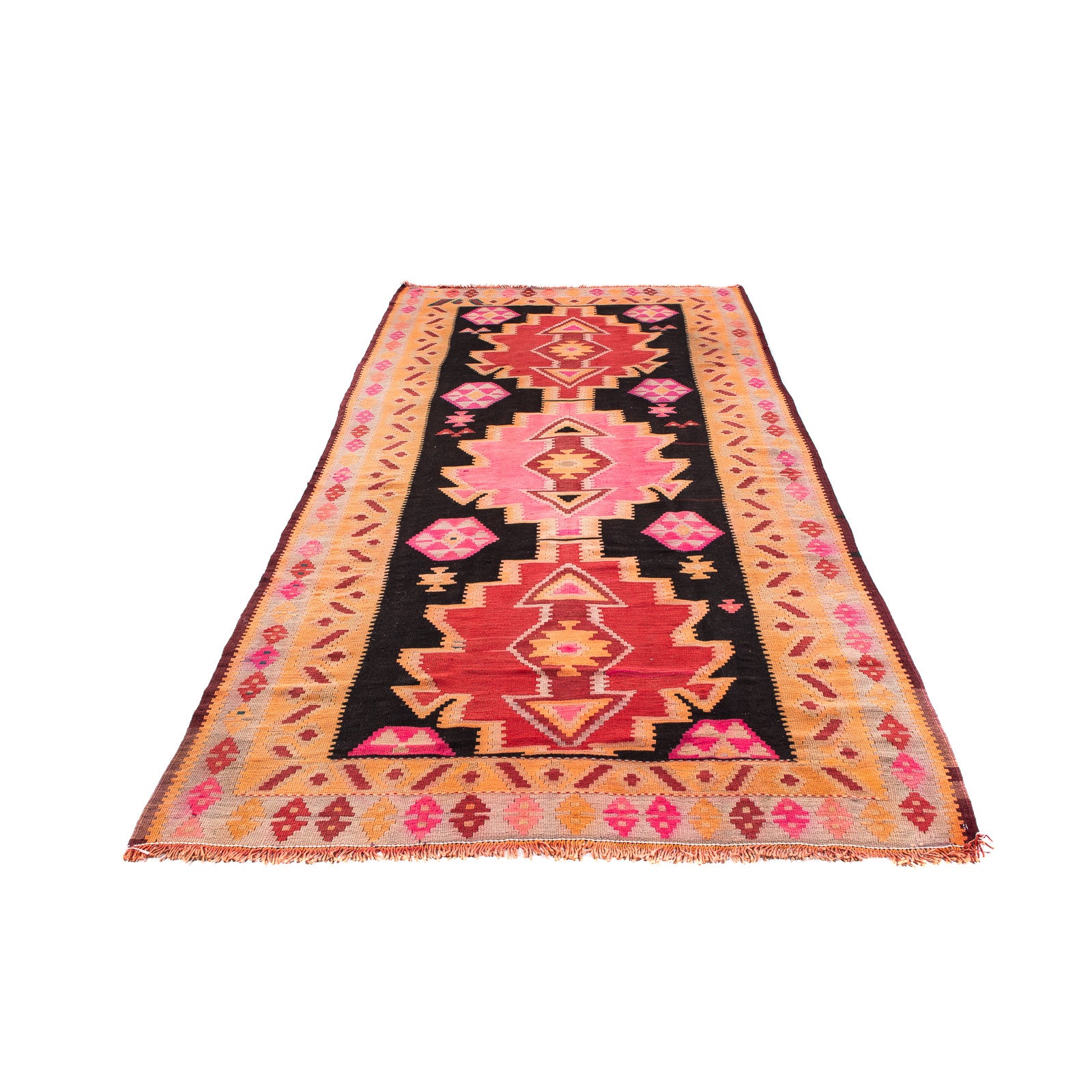 Alfombra de pasillo Alfombra Kelim - Antigua - 330 x 150 cm - multicolor
