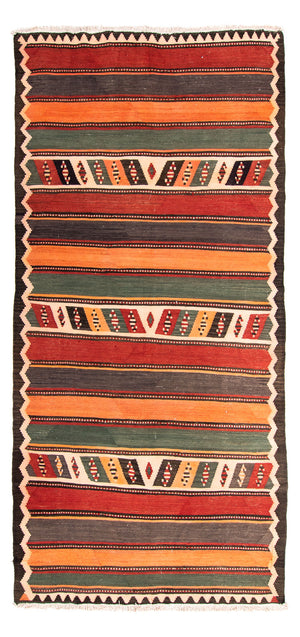 Alfombra de pasillo Alfombra Kelim - Antigua - 310 x 155 cm - multicolor
