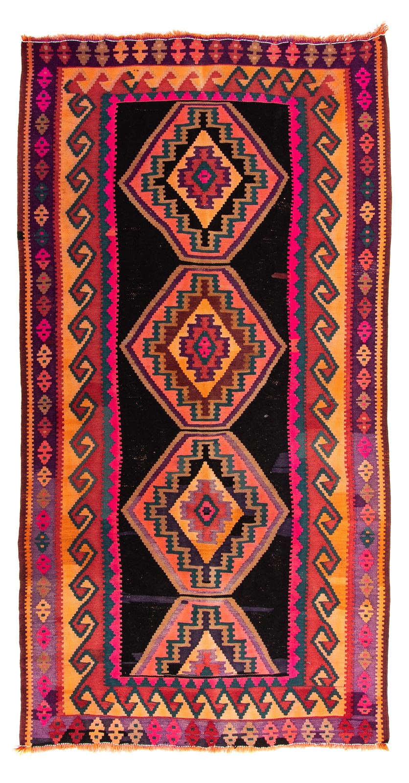 Alfombra de pasillo Alfombra Kelim - Antigua - 310 x 160 cm - multicolor