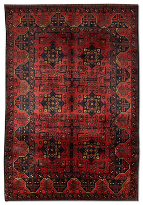 Alfombra afgana - Kunduz - 196 x 124 cm - rojo