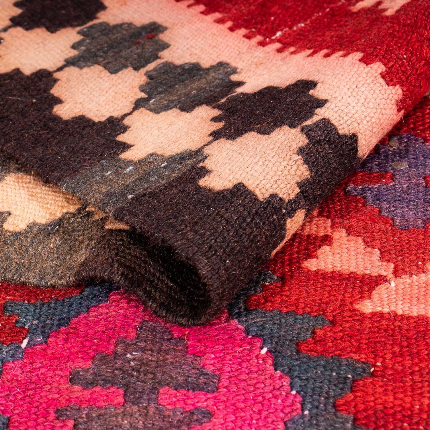 Alfombra de pasillo Alfombra Kelim - Antigua - 350 x 150 cm - multicolor