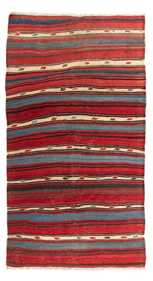 Alfombra de pasillo Alfombra Kelim - Antigua - 250 x 140 cm - multicolor