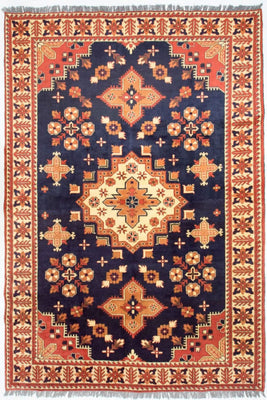 Alfombra afgana - Hatschlu - 261 x 207 cm - azul