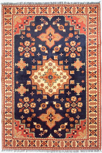 Alfombra afgana - Hatschlu - 261 x 207 cm - azul