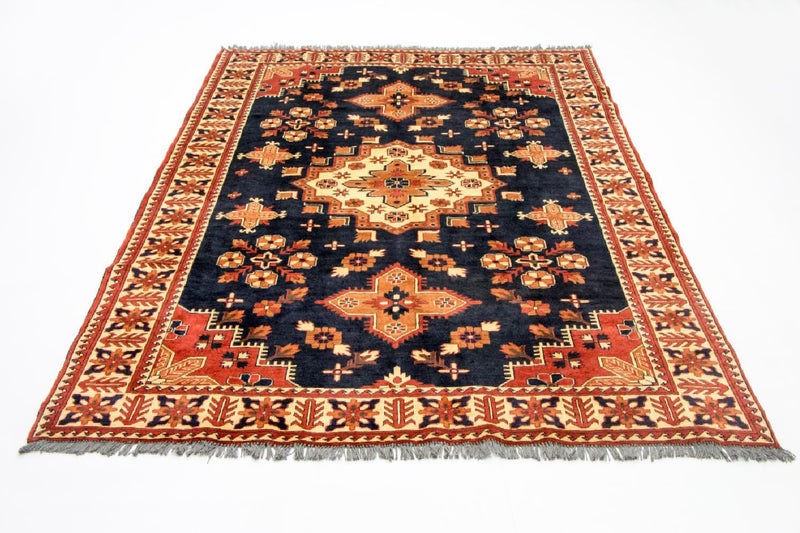 Alfombra afgana - Hatschlu - 261 x 207 cm - azul