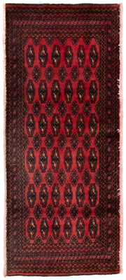 Alfombra Turkaman - 130 x 60 cm - rojo