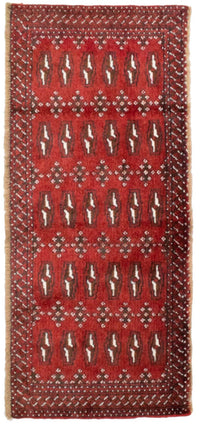 Alfombra Turkaman - 130 x 60 cm - rojo