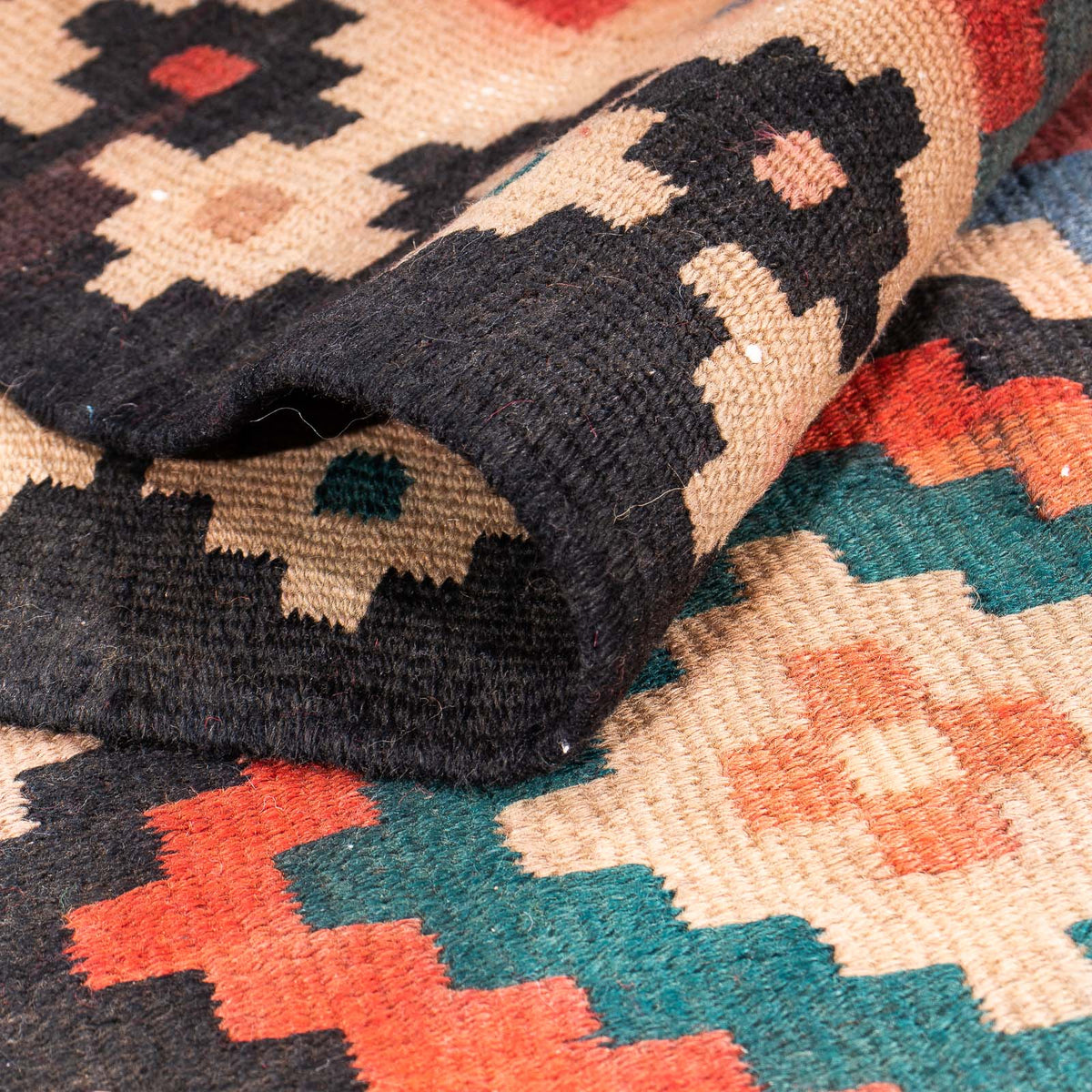 Alfombra de pasillo Alfombra Kelim - Antigua - 225 x 112 cm - multicolor