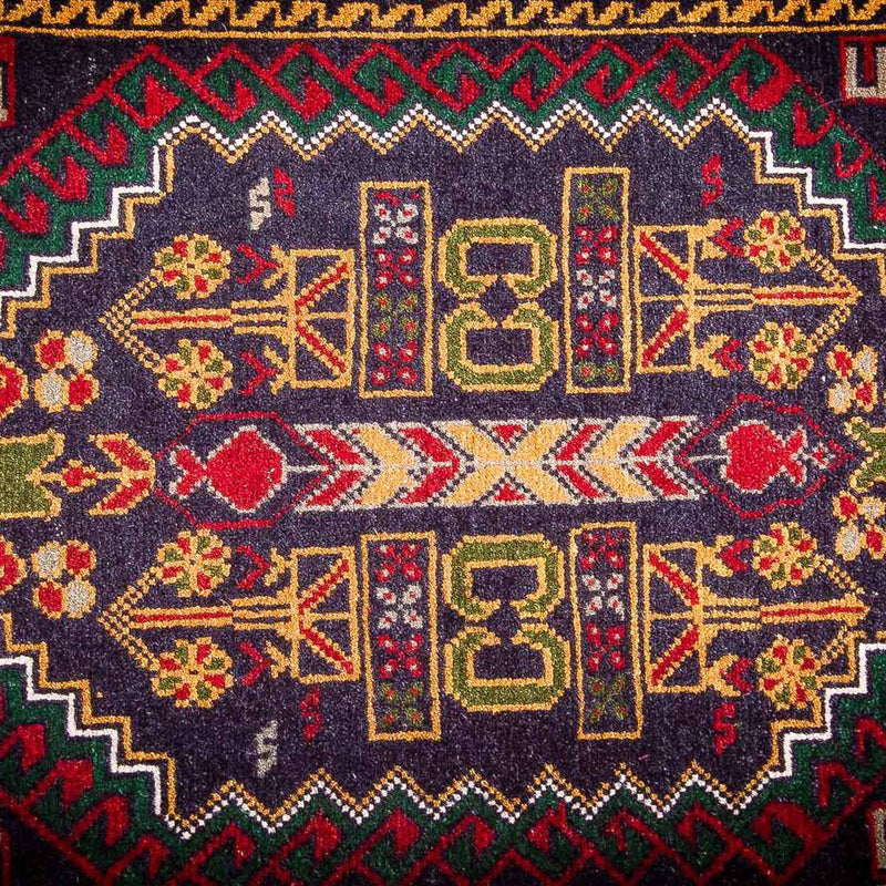 Alfombra afgana - 145 x 92 cm - azul