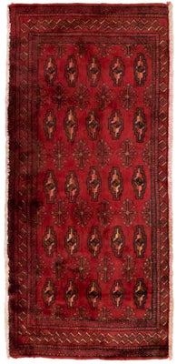 Alfombra Turkaman - 130 x 60 cm - rojo