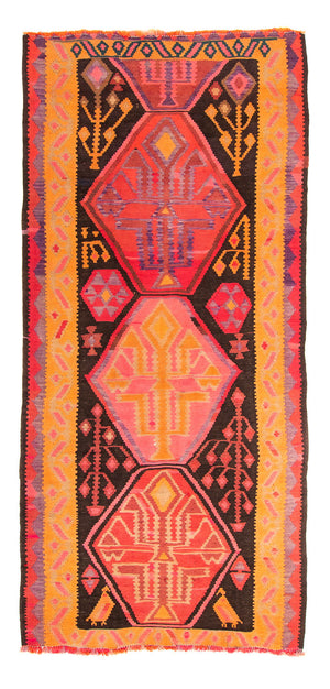 Alfombra de pasillo Alfombra Kelim - Antigua - 305 x 160 cm - multicolor