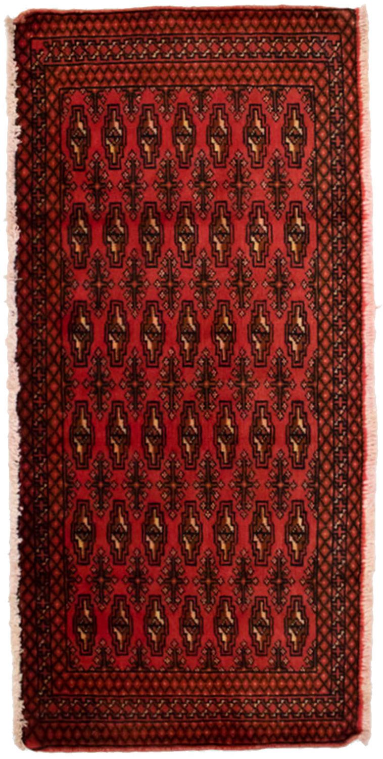 Alfombra Turkaman - 130 x 60 cm - rojo