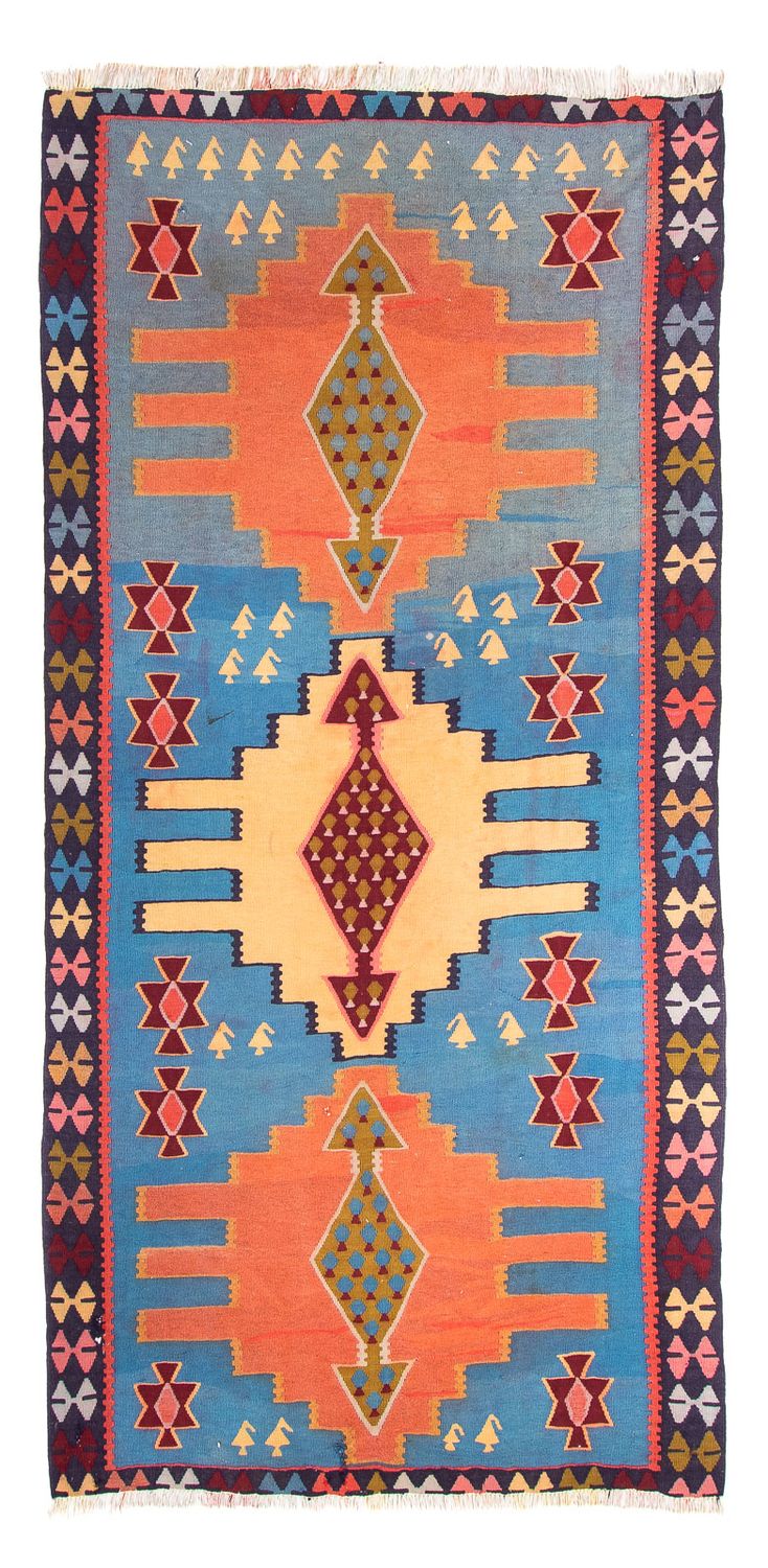Alfombra de pasillo Alfombra Kelim - Antigua - 280 x 140 cm - multicolor