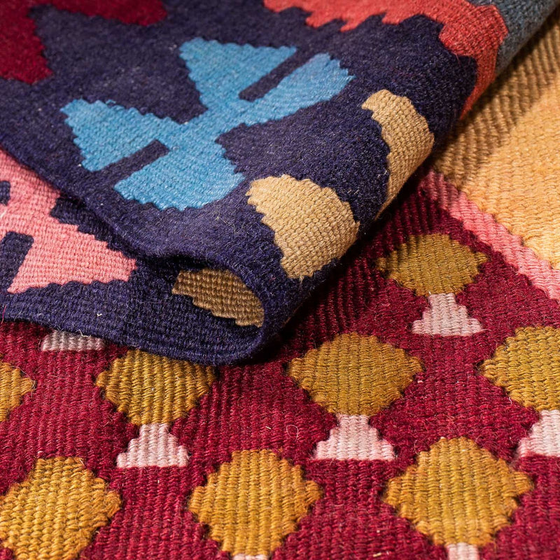 Alfombra de pasillo Alfombra Kelim - Antigua - 280 x 140 cm - multicolor