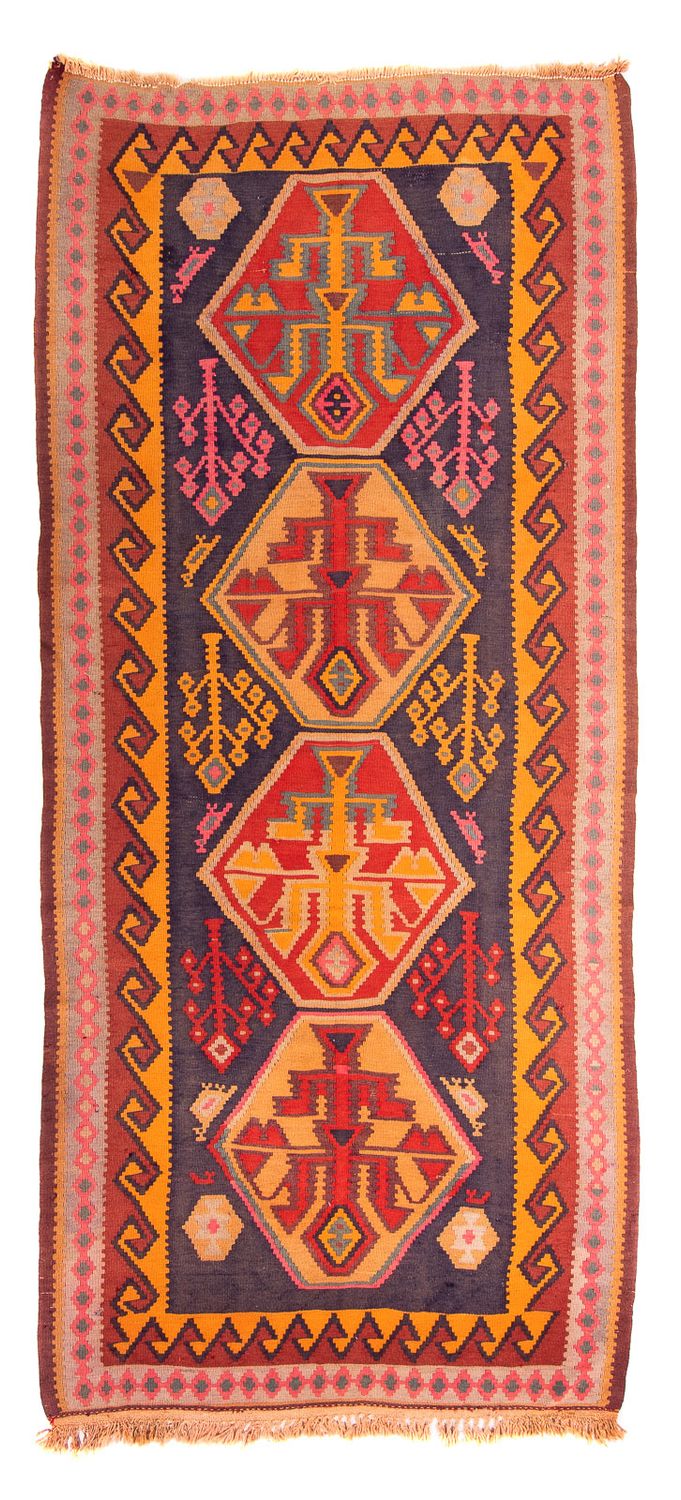 Alfombra de pasillo Alfombra Kelim - Antigua - 340 x 155 cm - multicolor