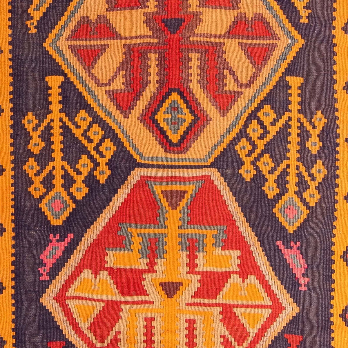 Alfombra de pasillo Alfombra Kelim - Antigua - 340 x 155 cm - multicolor