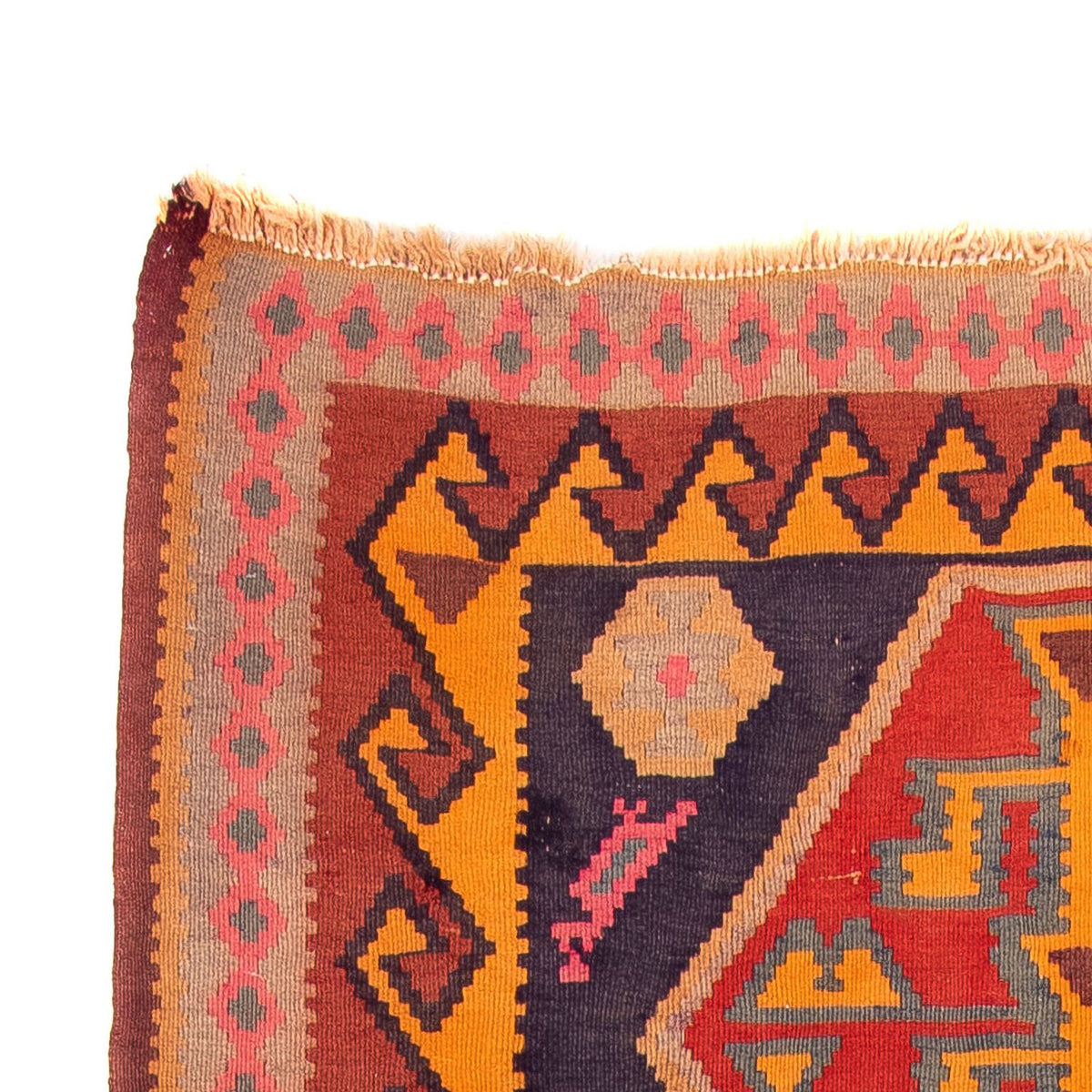 Alfombra de pasillo Alfombra Kelim - Antigua - 340 x 155 cm - multicolor