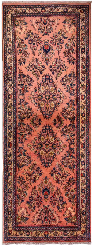 Alfombra de pasillo Alfombra persa - Clásica - 205 x 76 cm - rosa