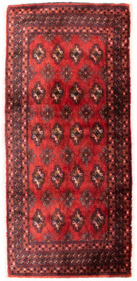 Alfombra Turkaman - 130 x 60 cm - rojo