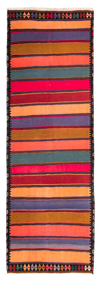 Alfombra de pasillo Alfombra Kelim - Antigua - 370 x 137 cm - multicolor