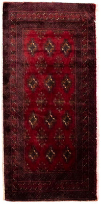 Alfombra Turkaman - 130 x 60 cm - rojo