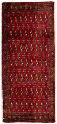 Alfombra Turkaman - 130 x 60 cm - rojo