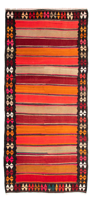 Alfombra de pasillo Alfombra Kelim - Antigua - 360 x 170 cm - multicolor