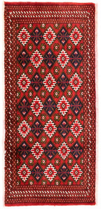 Alfombra Turkaman - 130 x 60 cm - rojo
