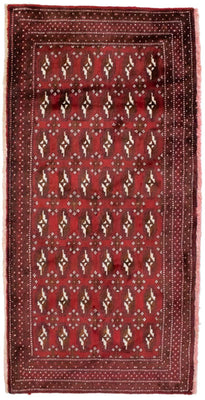 Alfombra Turkaman - 130 x 60 cm - rojo