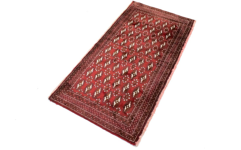 Alfombra Turkaman - 130 x 60 cm - rojo