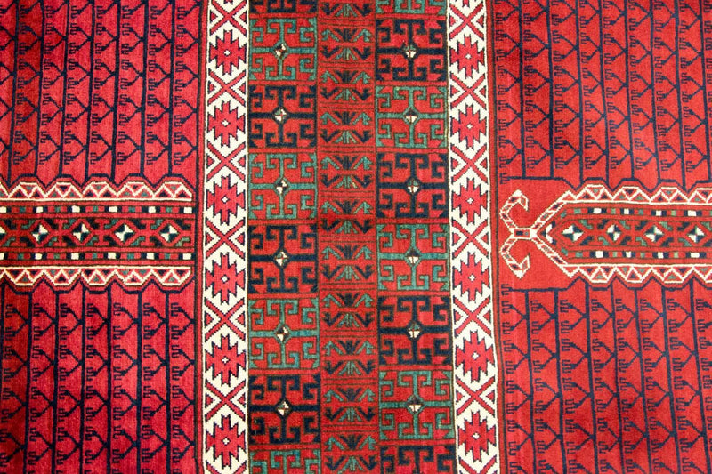Alfombra afgana - Hatschlu - 293 x 203 cm - rojo