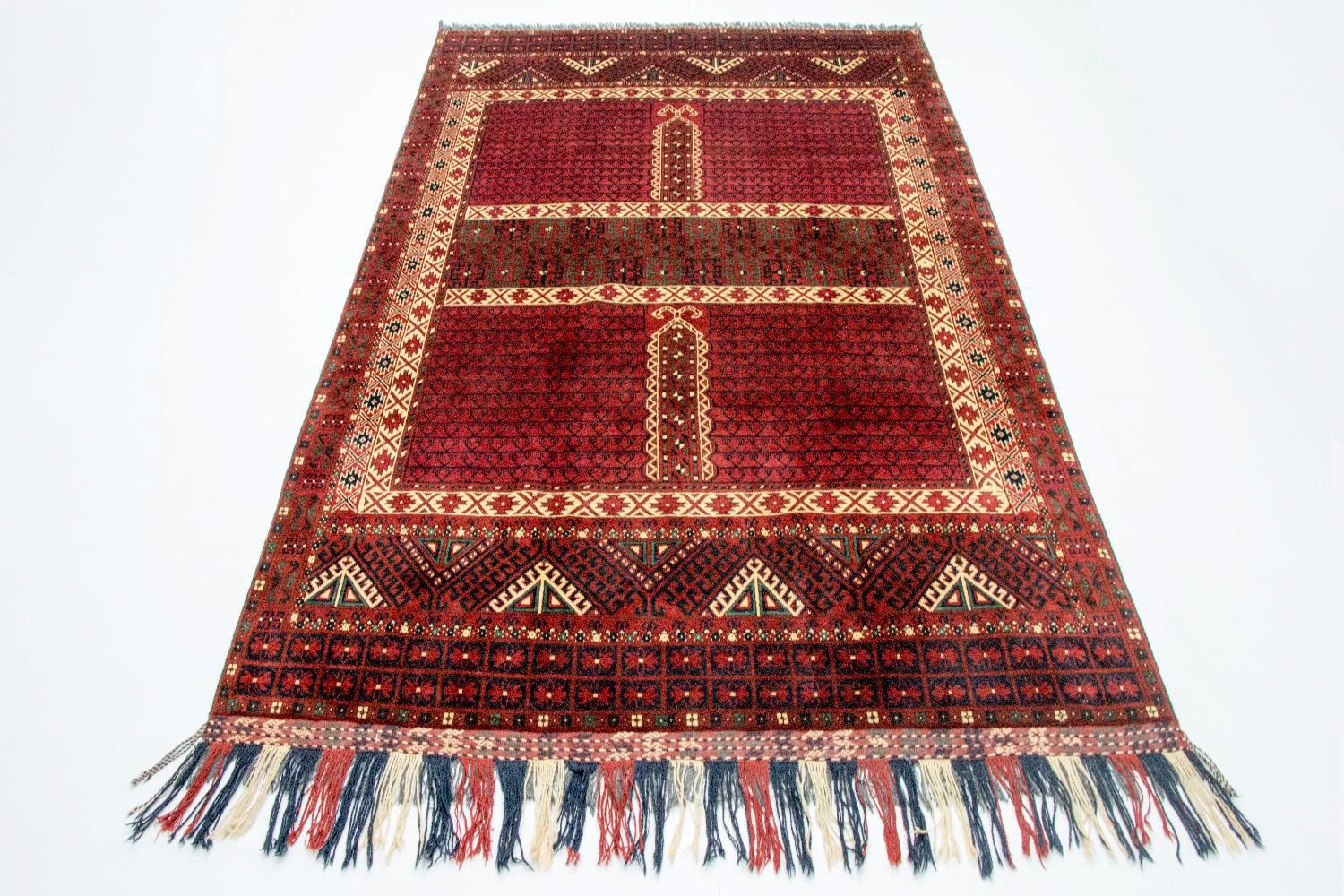 Alfombra afgana - Hatschlu - 293 x 203 cm - rojo