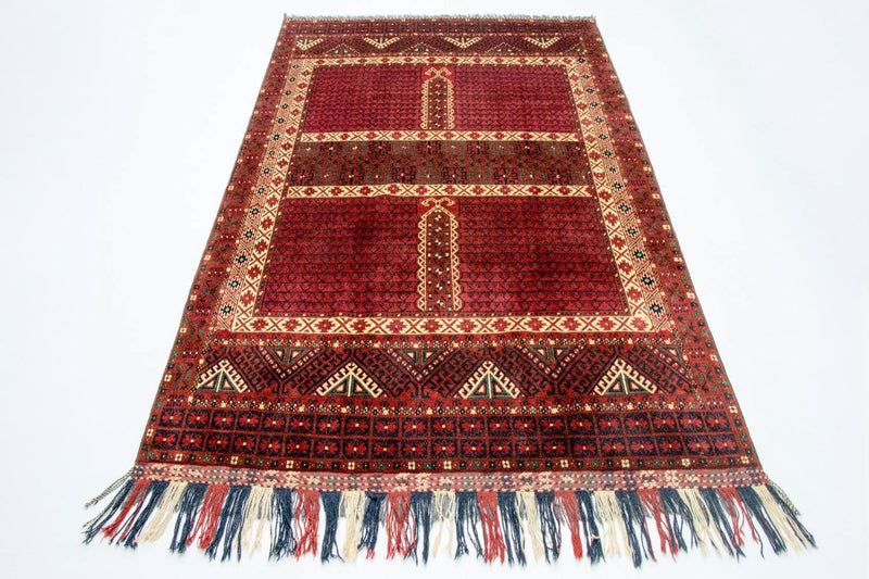 Alfombra afgana - Hatschlu - 293 x 203 cm - rojo