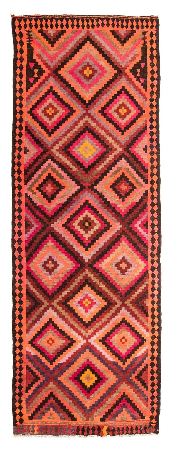 Alfombra de pasillo Alfombra Kelim - Antigua - 370 x 140 cm - multicolor