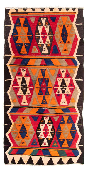 Alfombra de pasillo Alfombra Kelim - Antigua - 300 x 160 cm - multicolor