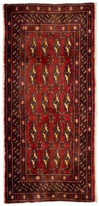 Alfombra Turkaman - 130 x 60 cm - rojo