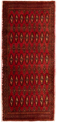Alfombra Turkaman - 130 x 60 cm - rojo