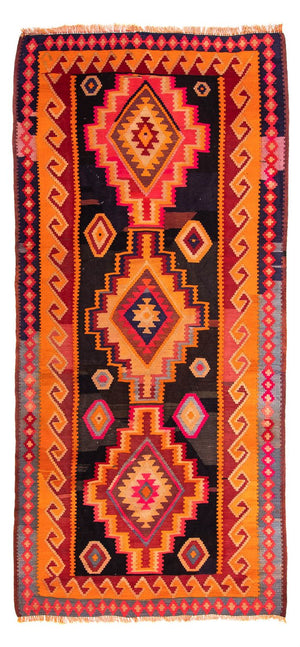 Alfombra de pasillo Alfombra Kelim - Antigua - 320 x 155 cm - multicolor