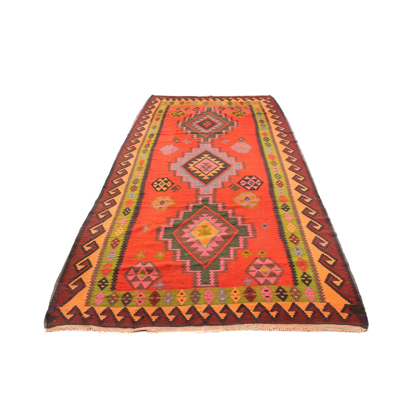 Alfombra de pasillo Alfombra Kelim - Antigua - 330 x 155 cm - multicolor