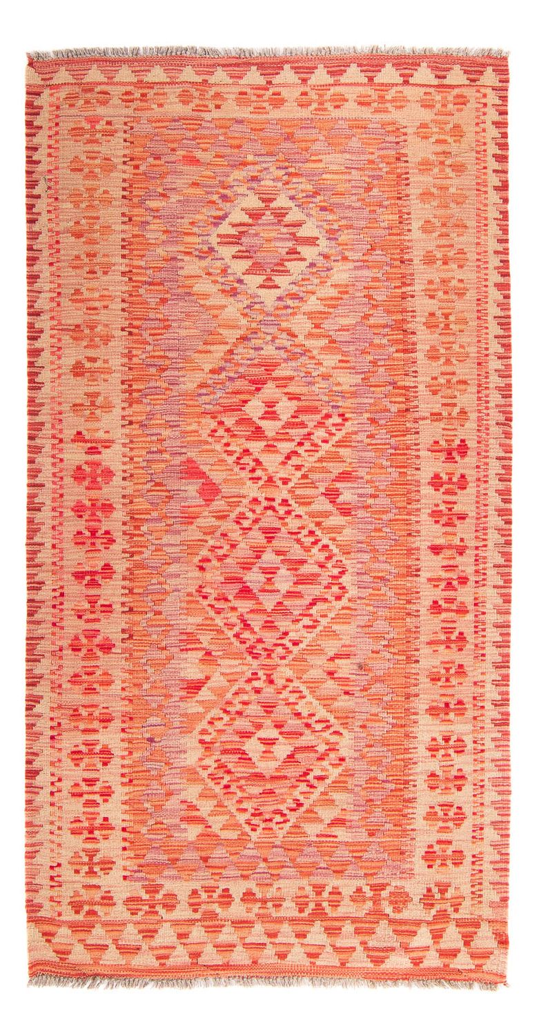 Alfombra Kelim - Splash - 185 x 101 cm - rojo claro