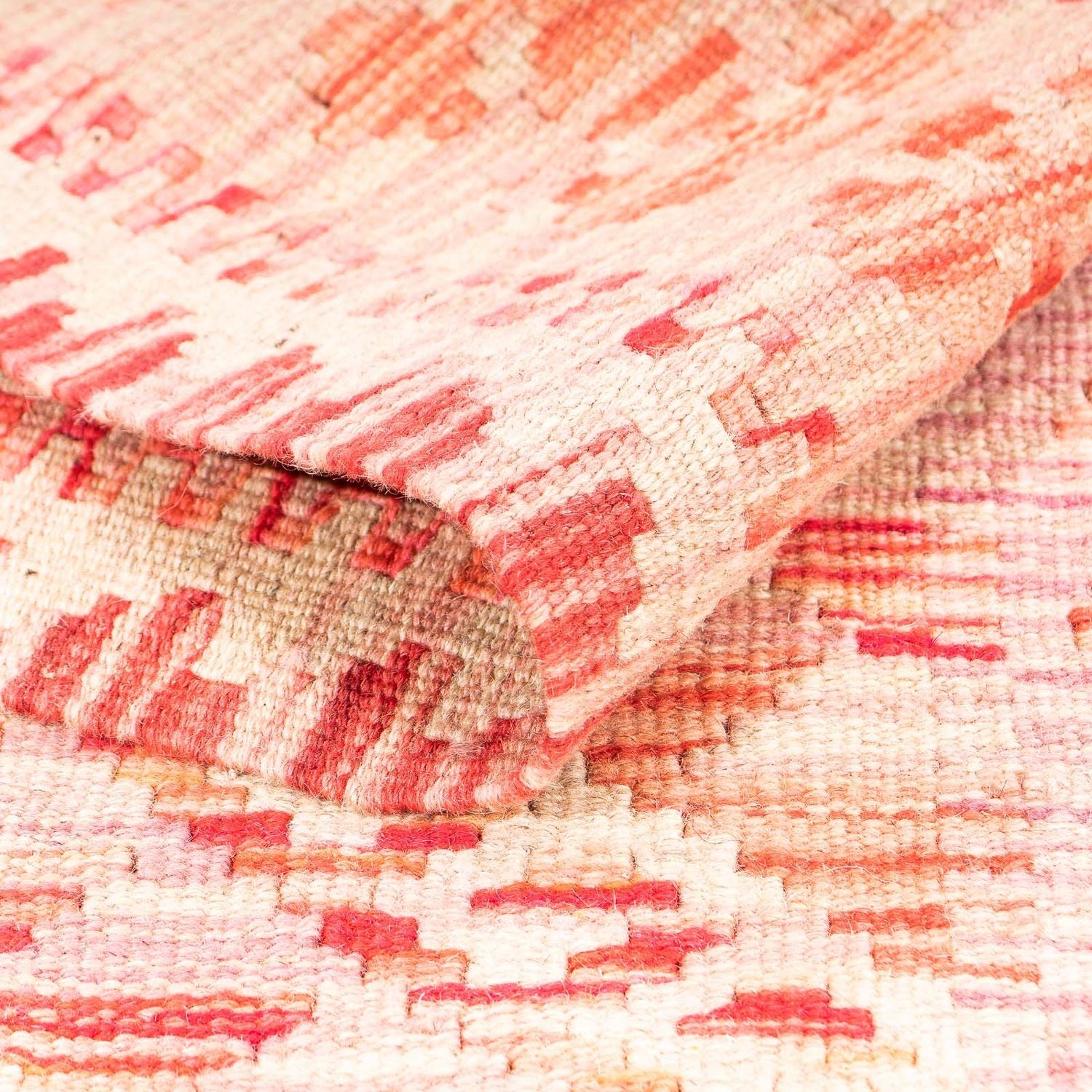 Alfombra Kelim - Splash - 185 x 101 cm - rojo claro