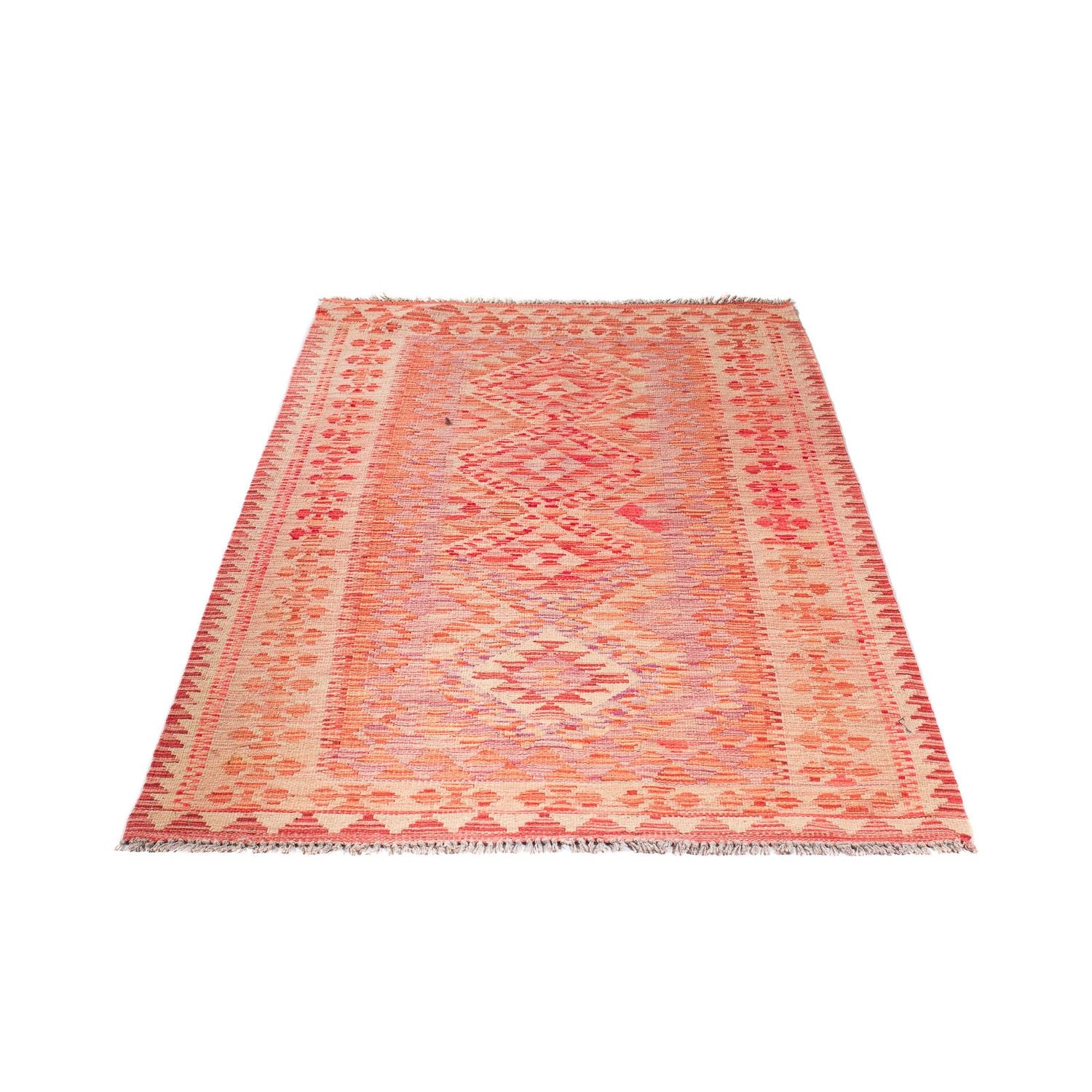 Alfombra Kelim - Splash - 185 x 101 cm - rojo claro