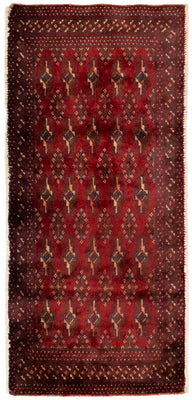 Alfombra Turkaman - 130 x 60 cm - rojo