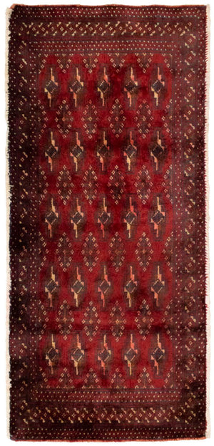 Alfombra Turkaman - 130 x 60 cm - rojo